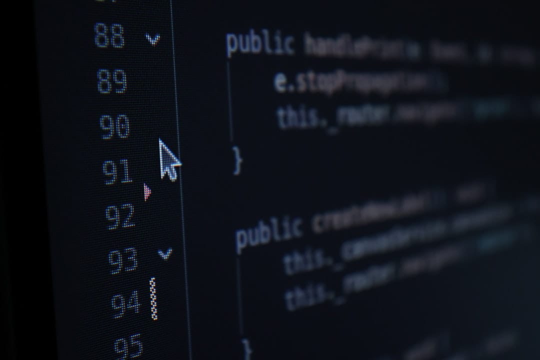 Computer code on a dark screen with line numbers.